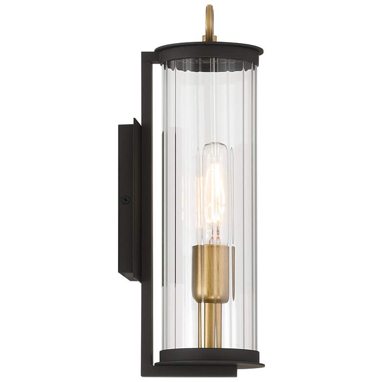 Image 3 The Great Outdoors Cara 1-Light 4.75-in Matte Black and Brass Wall Sconce more views
