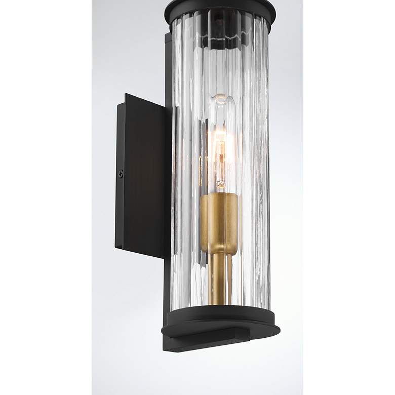 Image 5 The Great Outdoors Cara 1-Light 4.75-in Matte Black and Brass Wall Sconce more views