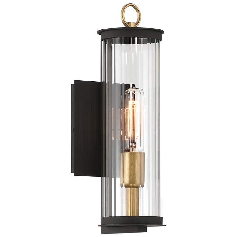 Image 7 The Great Outdoors Cara 1-Light 4.75-in Matte Black and Brass Wall Sconce more views