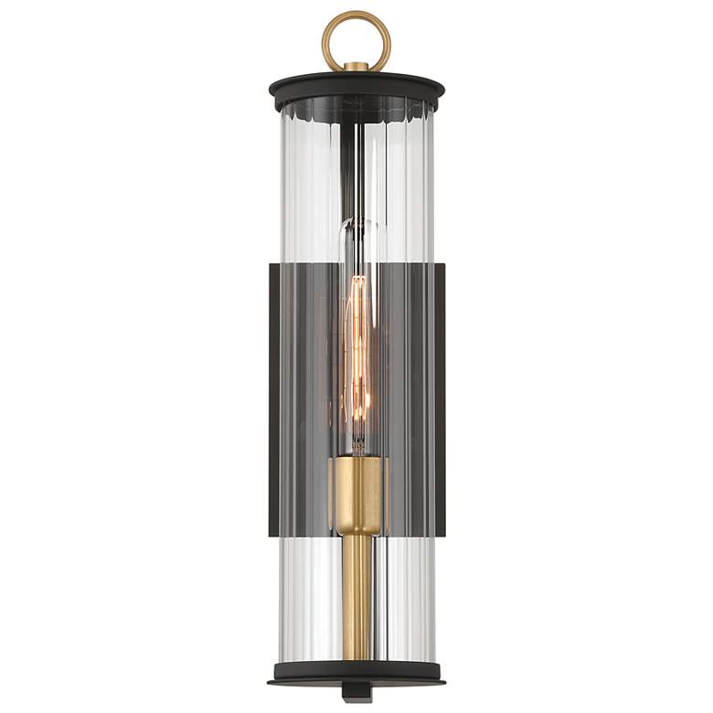 Image 4 The Great Outdoors Cara 1-Light 5-in Matte Black and Brass Wall Sconce more views