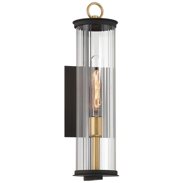 Image 6 The Great Outdoors Cara 1-Light 5-in Matte Black and Brass Wall Sconce more views
