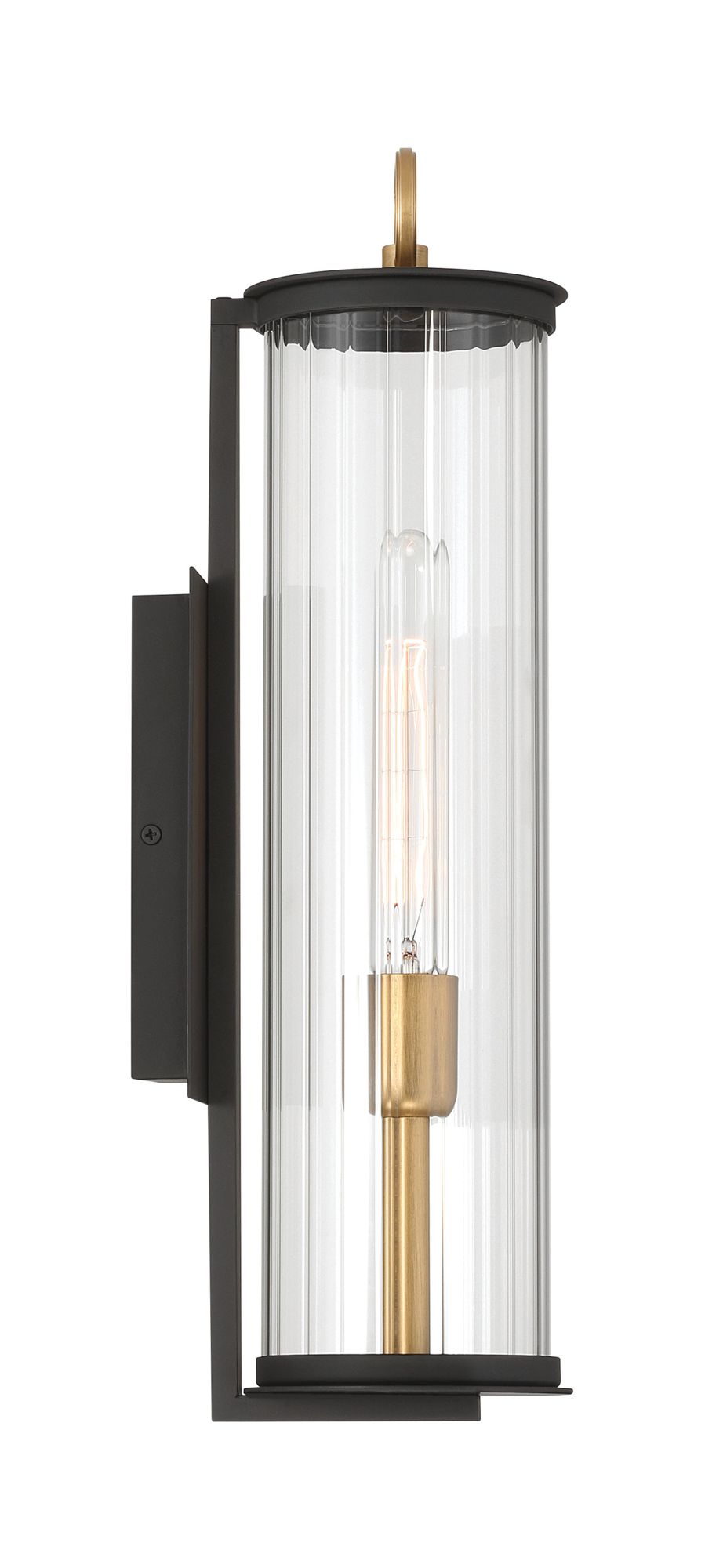 Image 7 The Great Outdoors Cara 1-Light 5-in Matte Black and Brass Wall Sconce more views