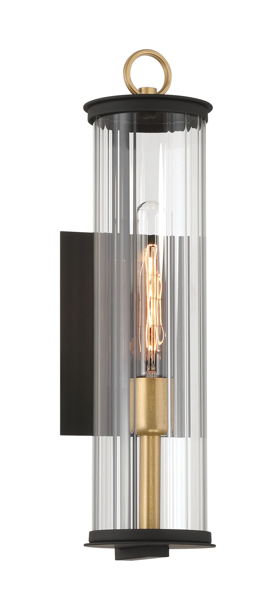 The Great Outdoors Cara 1-Light 5-in Matte Black and Brass Wall Sconce