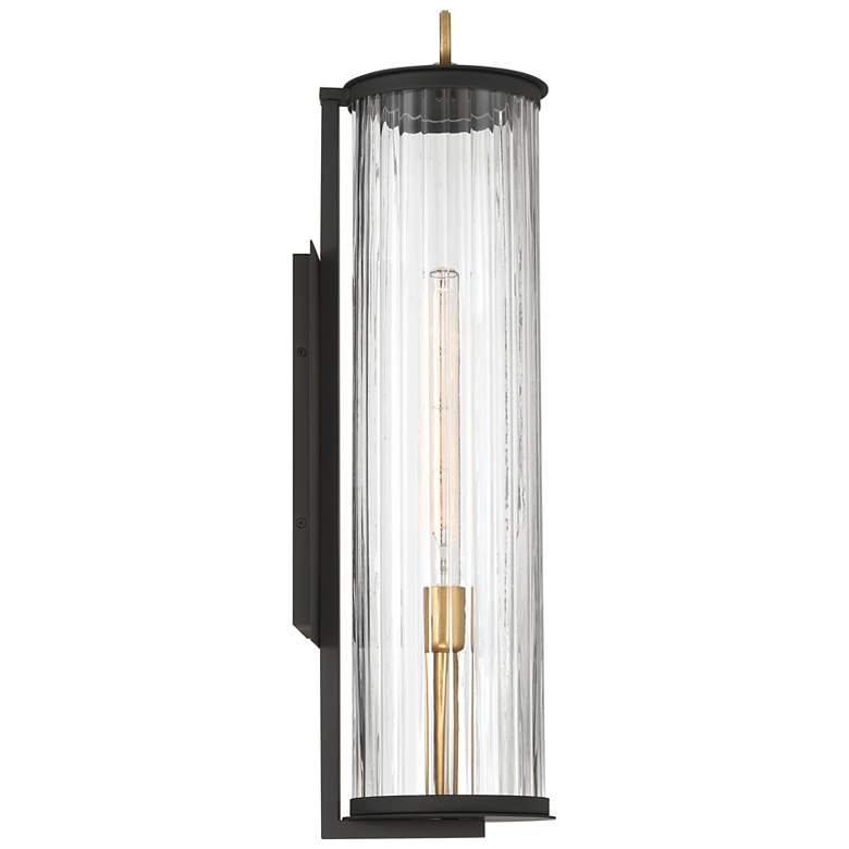 Image 3 The Great Outdoors Cara 1-Light 7-in Matte Black and Brass Wall Sconce more views