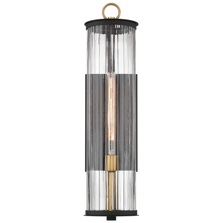 Image 4 The Great Outdoors Cara 1-Light 7-in Matte Black and Brass Wall Sconce more views