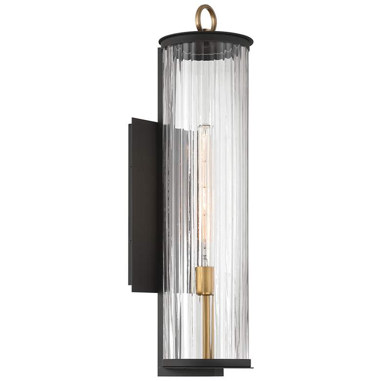 Image 5 The Great Outdoors Cara 1-Light 7-in Matte Black and Brass Wall Sconce more views