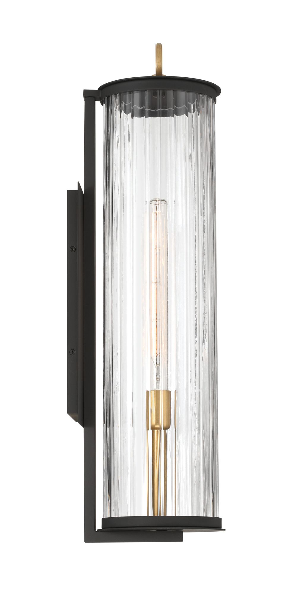 The Great Outdoors Cara 1-Light 7-in Matte Black and Brass Wall Sconce