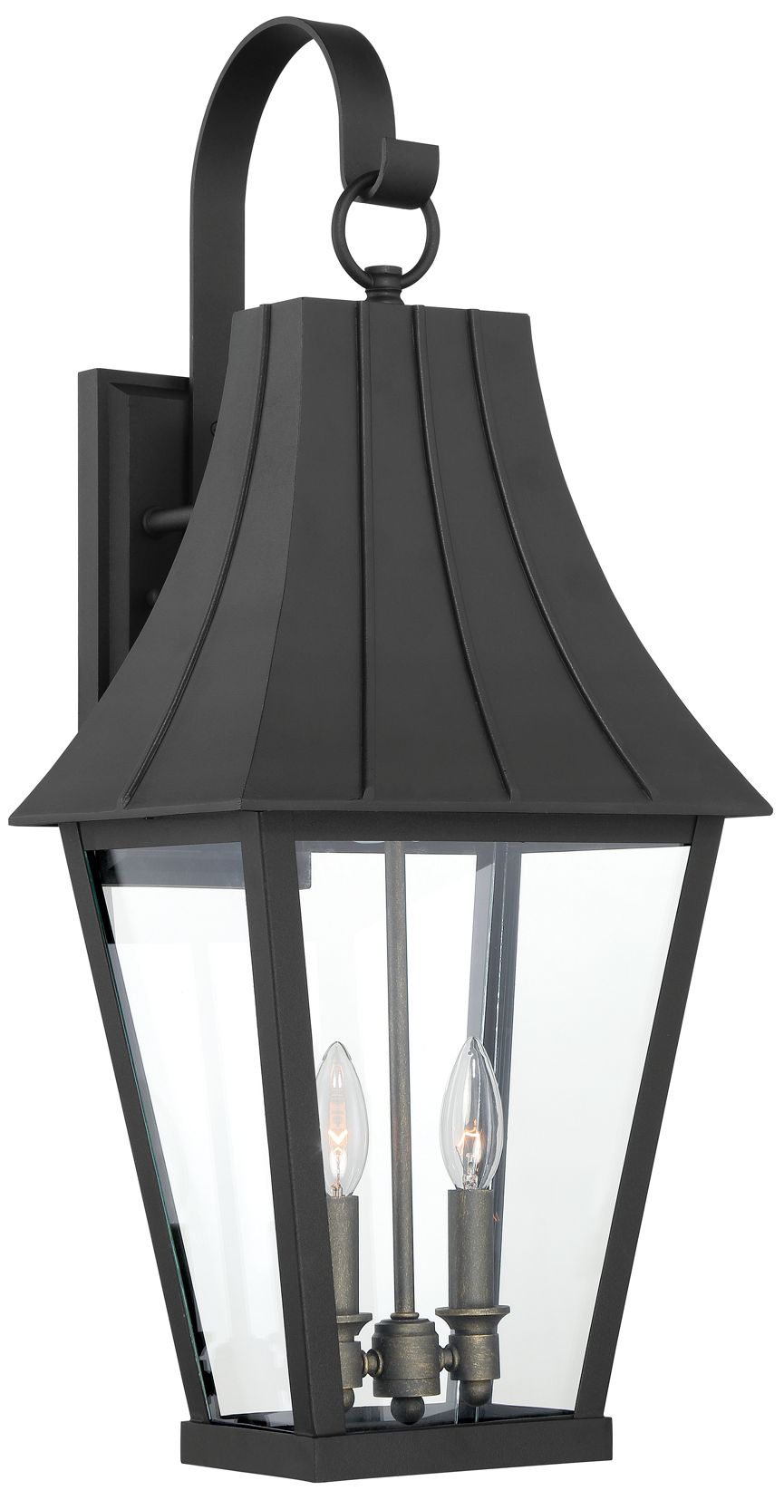 The Great Outdoors Chateau Grande 2-Light Coal Black Outdoor Wall Sconce