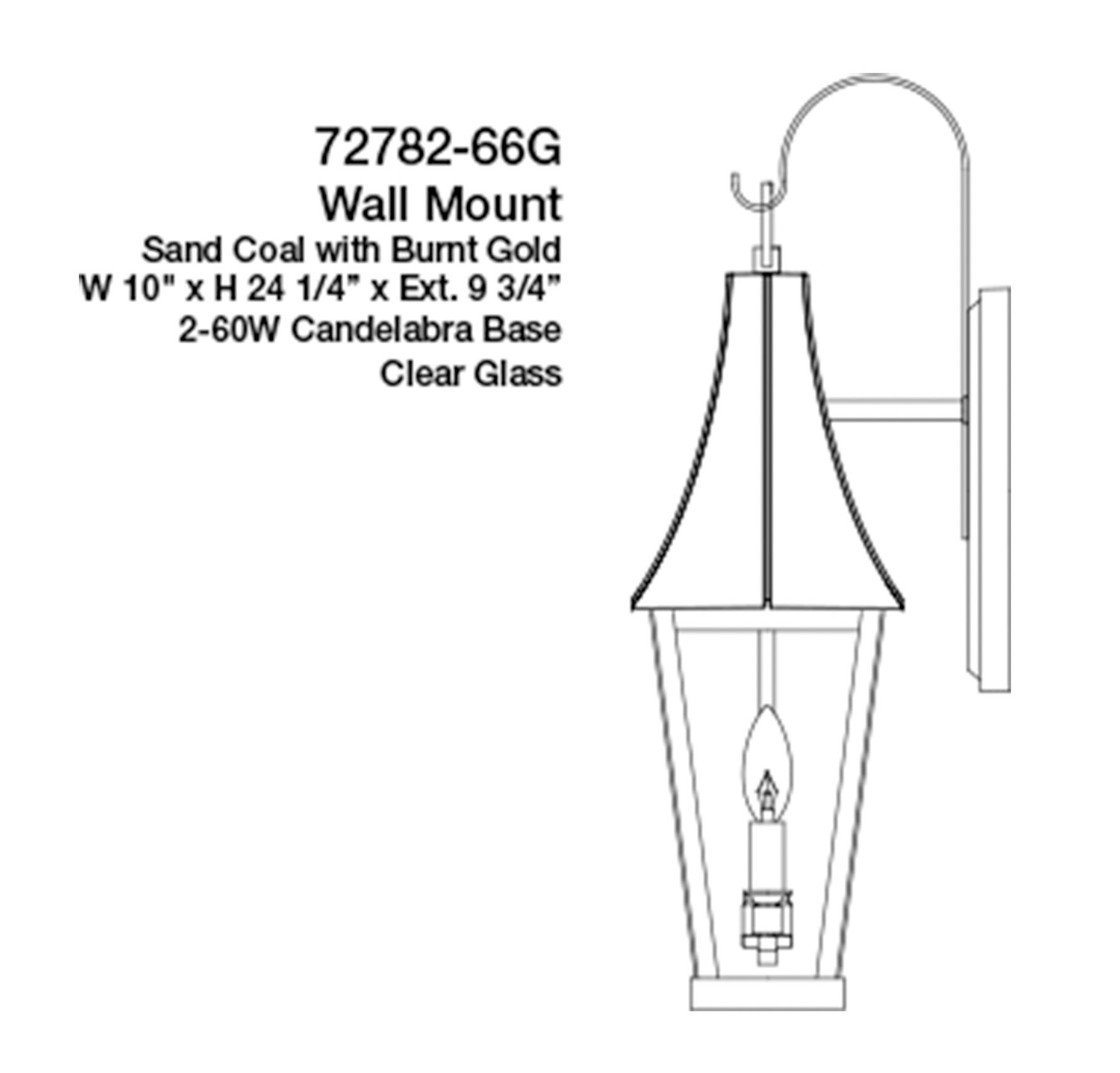 Image 6 The Great Outdoors Chateau Grande 2-Light Coal Black Outdoor Wall Sconce more views