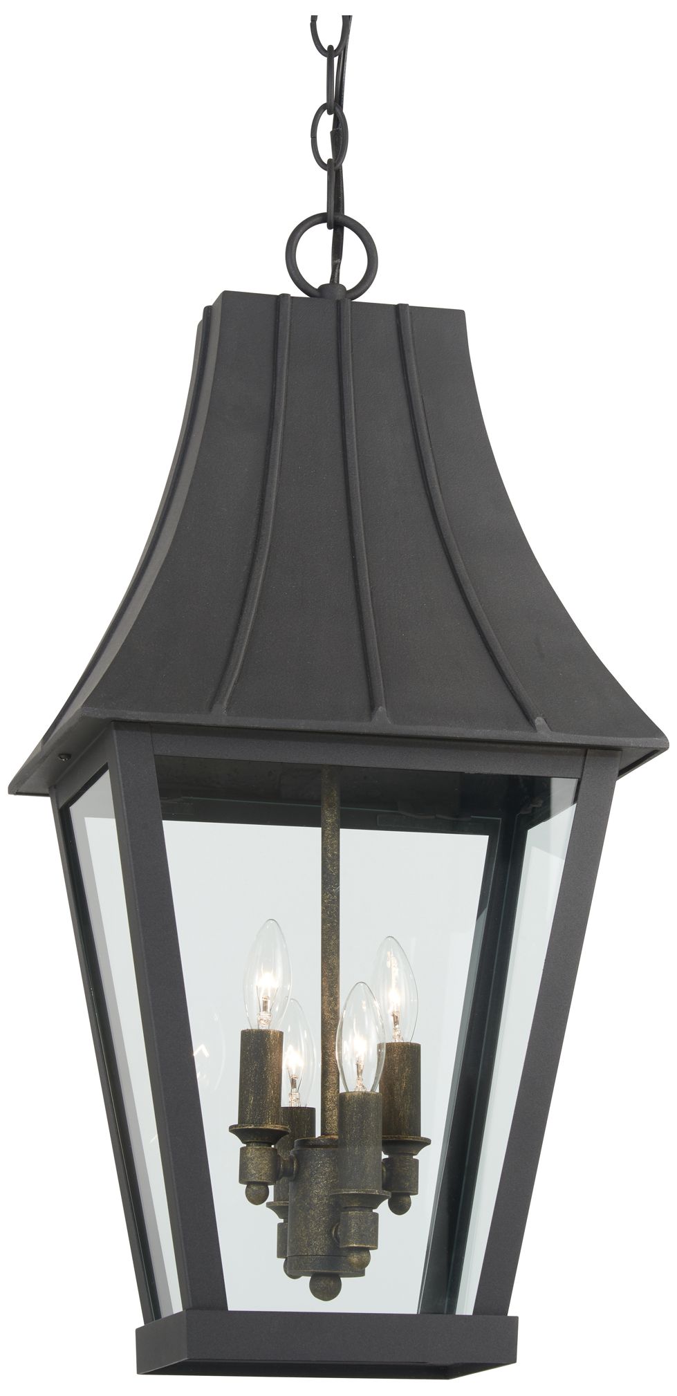 Image 2 The Great Outdoors Chateau Grande 4-Light Sand Coal Outdoor Hanging Lantern