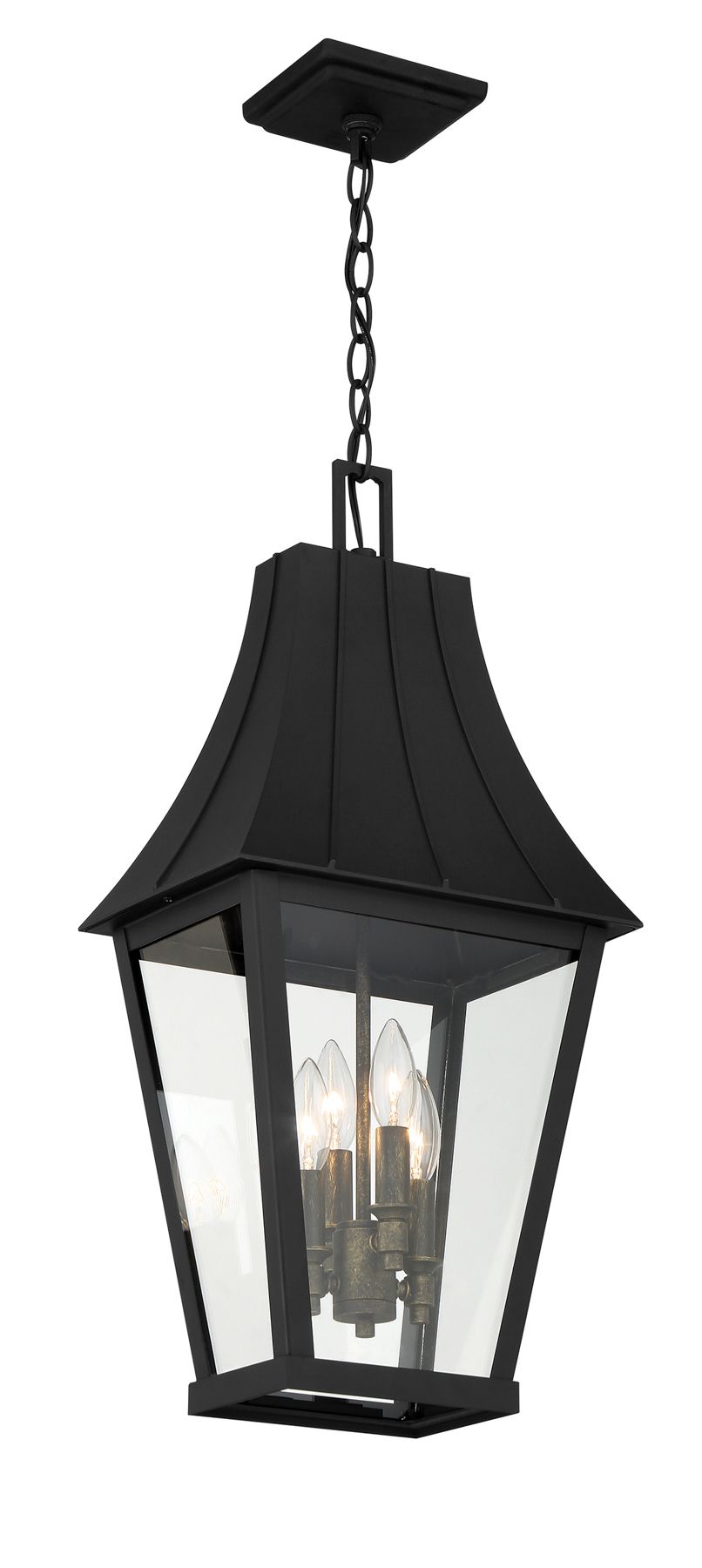 Image 3 The Great Outdoors Chateau Grande 4-Light Sand Coal Outdoor Hanging Lantern more views