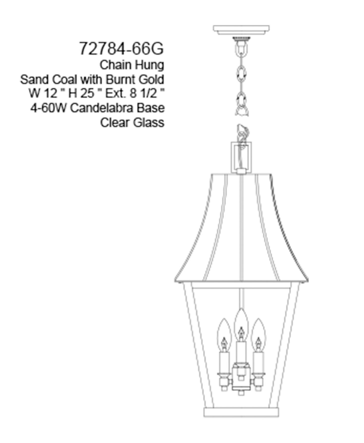 Image 5 The Great Outdoors Chateau Grande 4-Light Sand Coal Outdoor Hanging Lantern more views