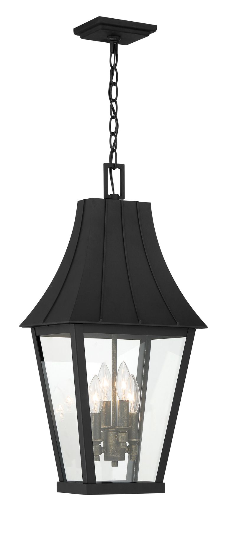 Image 7 The Great Outdoors Chateau Grande 4-Light Sand Coal Outdoor Hanging Lantern more views