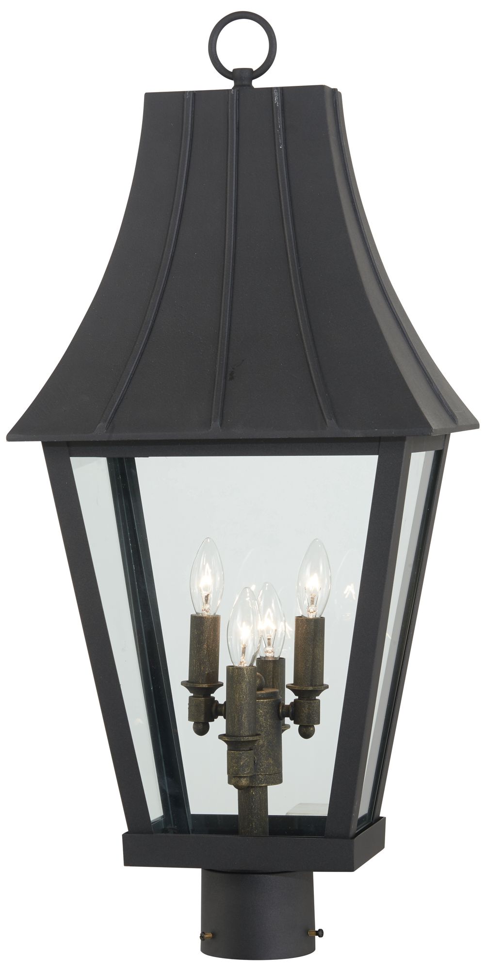 The Great Outdoors Chateau Grande 4-Light Sand Coal Outdoor Post Light
