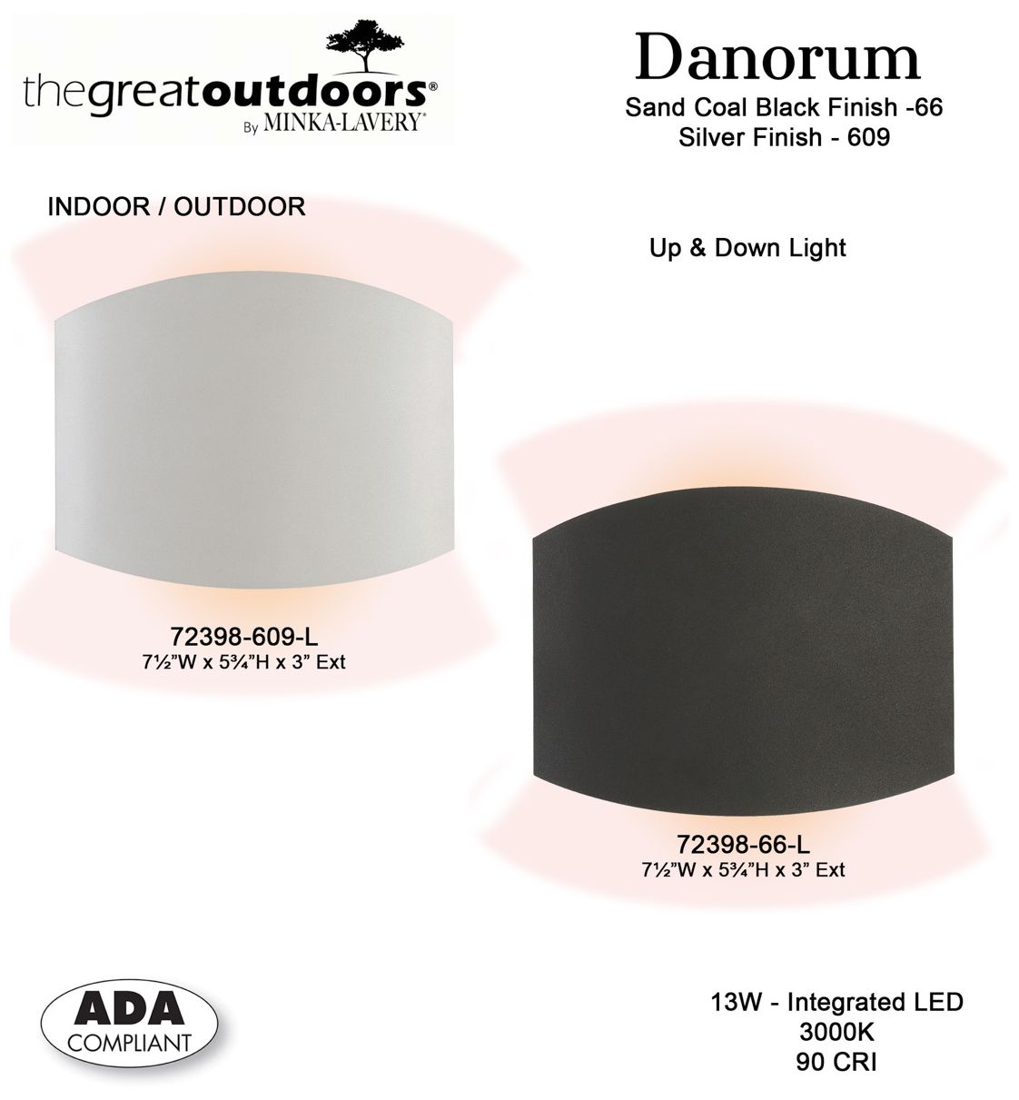 The Great Outdoors Danorum LED 1-Light Outdoor Wall Mount