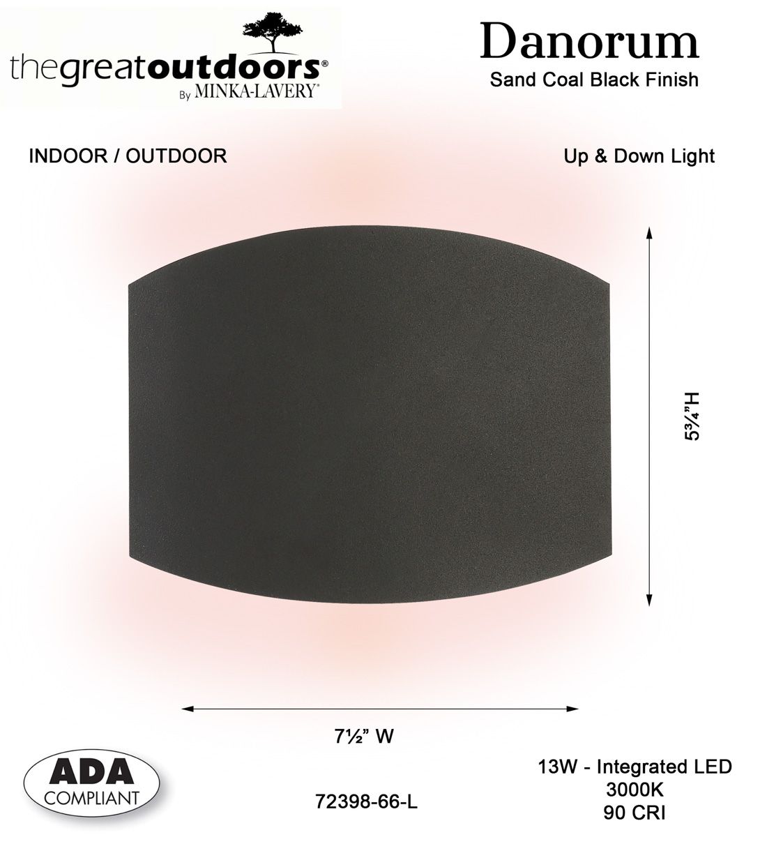 Image 7 The Great Outdoors Danorum LED Black Outdoor Wall Mount more views