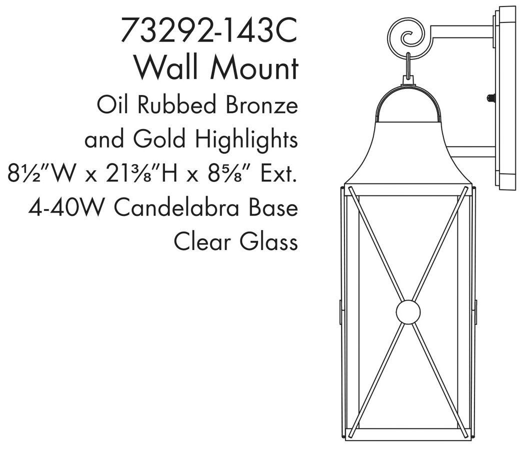 Image 4 The Great Outdoors De Luz 4-Light Oil Rubbed Bronze Outdoor Wall Mount more views