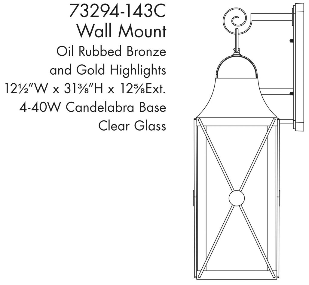 Image 4 The Great Outdoors De Luz 4-Light Oil Rubbed Bronze Outdoor Wall Mount more views