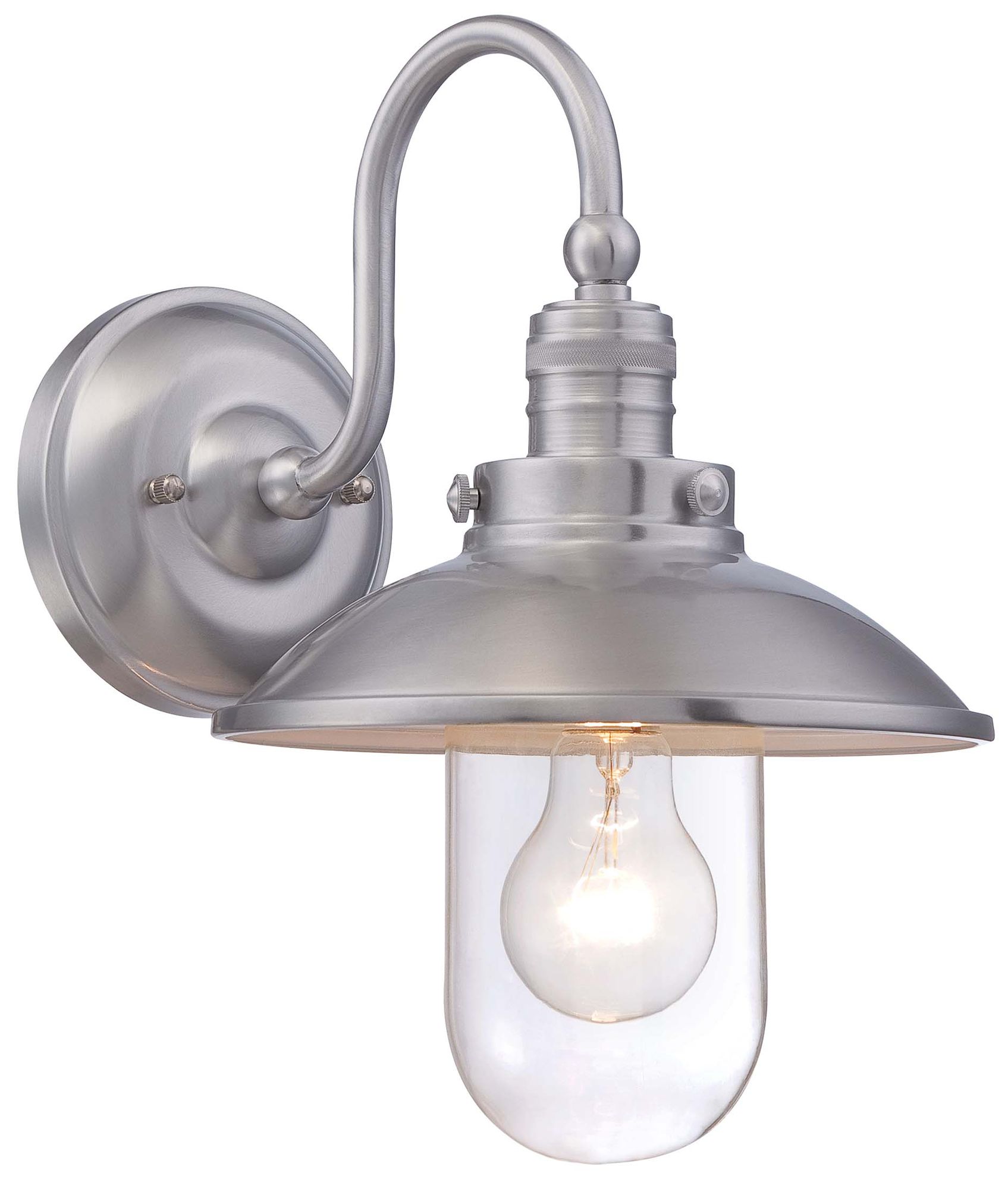 Image 2 The Great Outdoors Downtown Edison 1-Light Brushed Aluminum Wall Mount