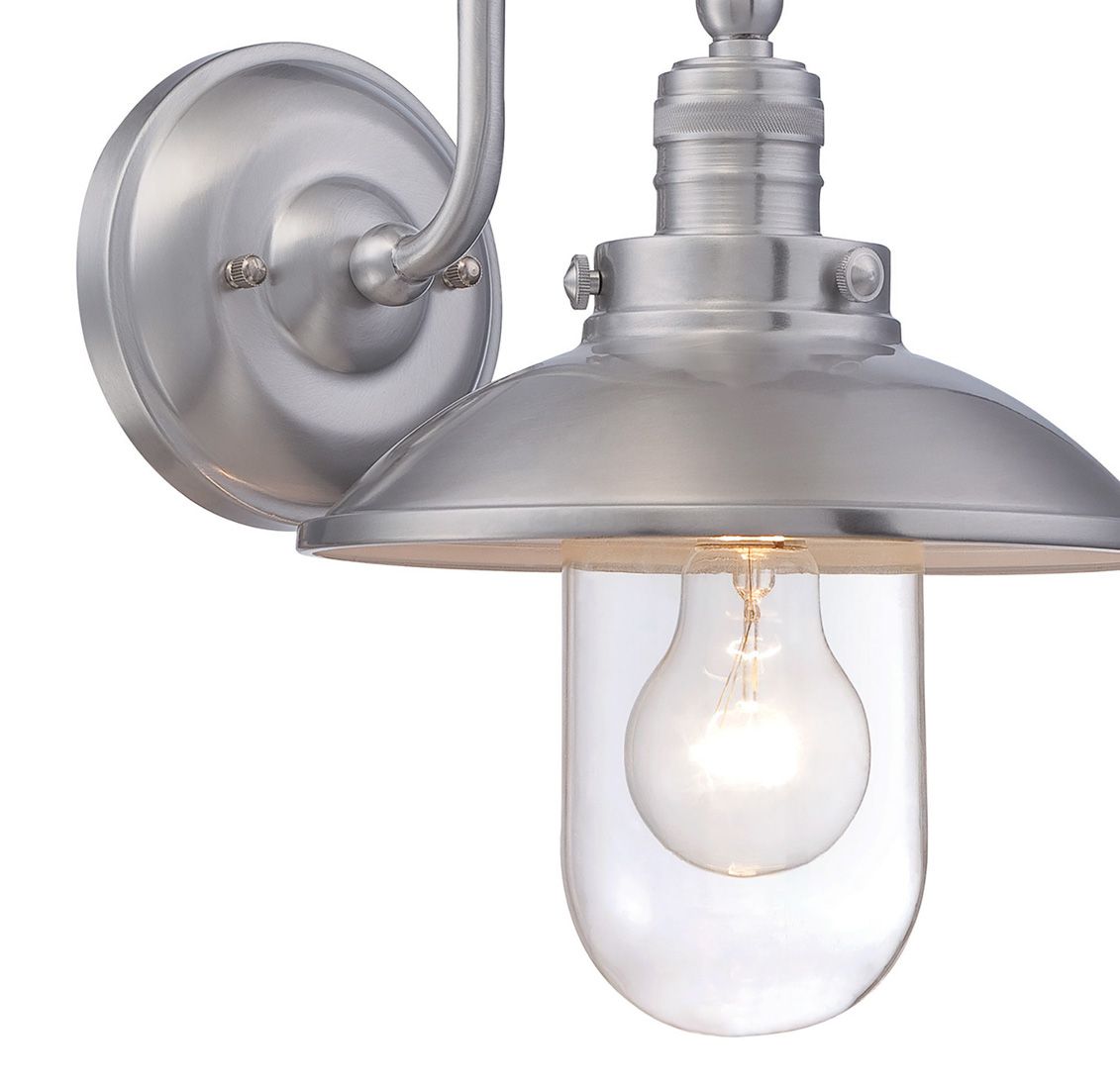 Image 4 The Great Outdoors Downtown Edison 1-Light Brushed Aluminum Wall Mount more views