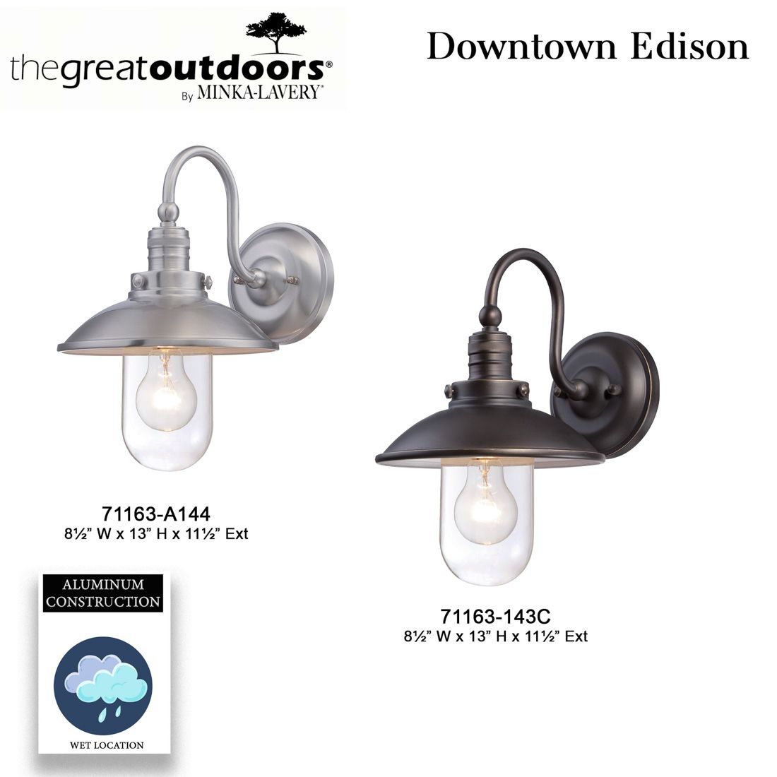 The Great Outdoors Downtown Edison 1-Light Oil Rubbed Bronze Wall Mount