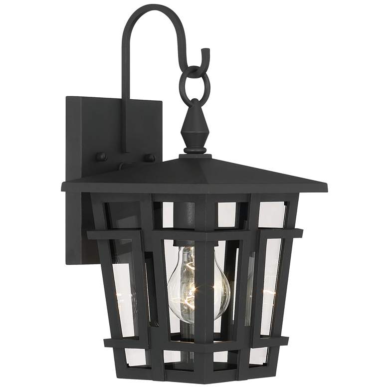 Image 5 The Great Outdoors Fieldstone 1-Light 7-in Sand Black Outdoor Wall Sconce more views