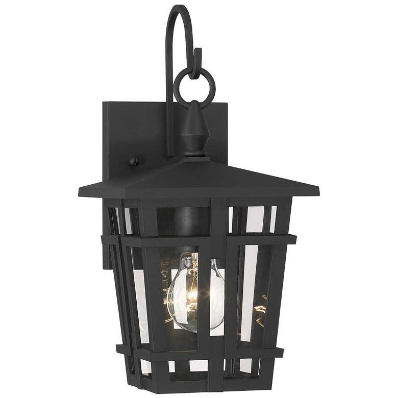 Image 6 The Great Outdoors Fieldstone 1-Light 7-in Sand Black Outdoor Wall Sconce more views