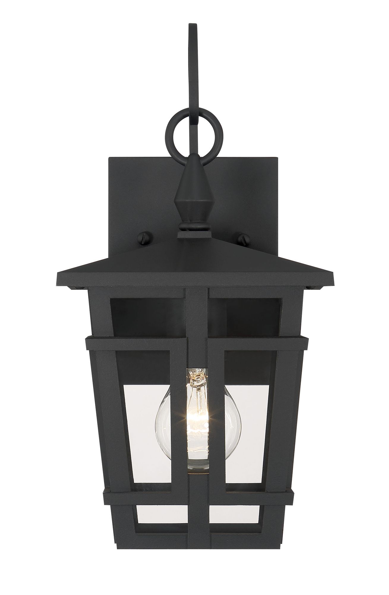 The Great Outdoors Fieldstone 1-Light 7-in Sand Black Outdoor Wall Sconce