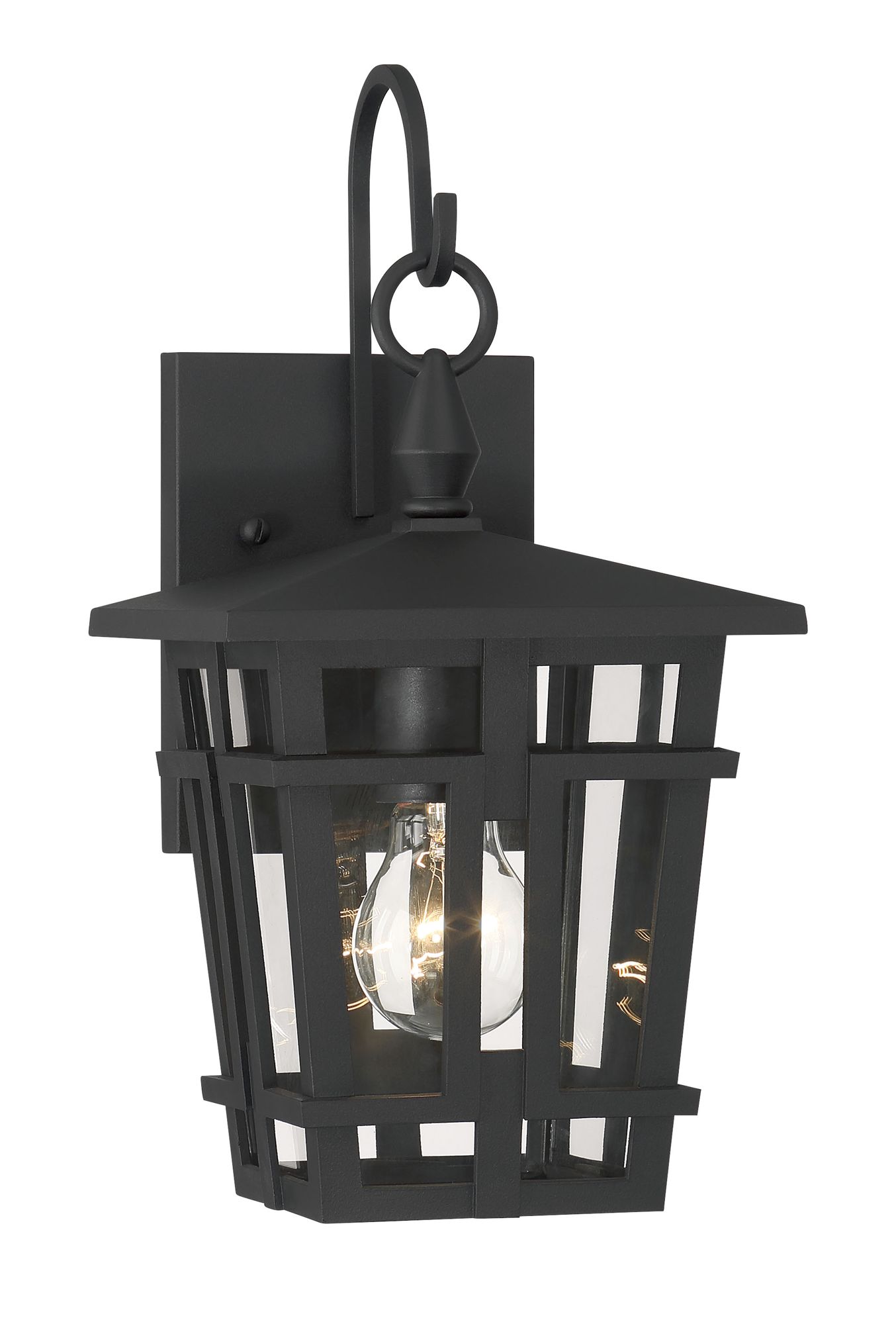 The Great Outdoors Fieldstone 1-Light 7-in Sand Black Outdoor Wall Sconce