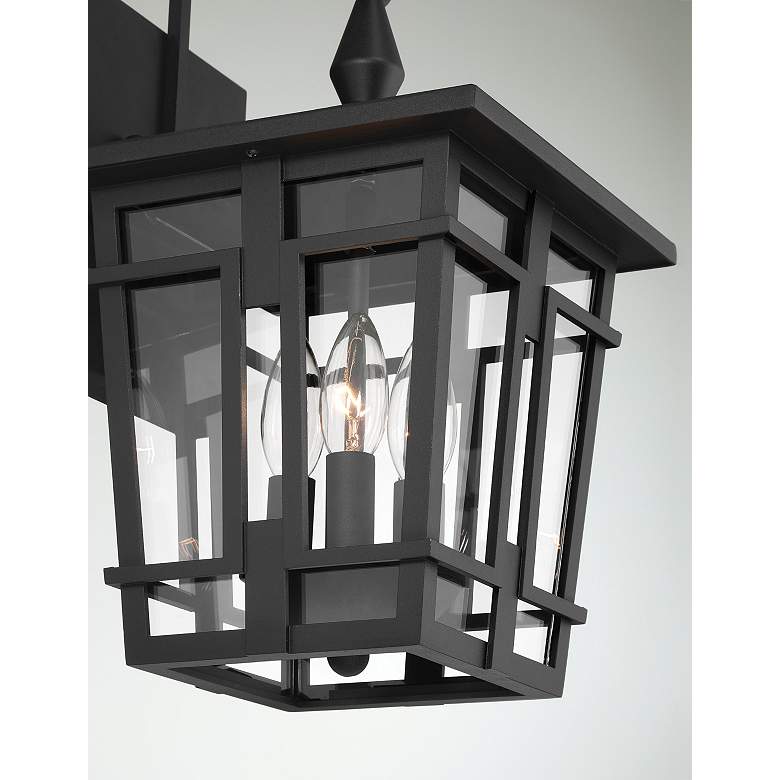 Image 5 The Great Outdoors Fieldstone 3-Light 9-in Sand Black Outdoor Wall Sconce more views