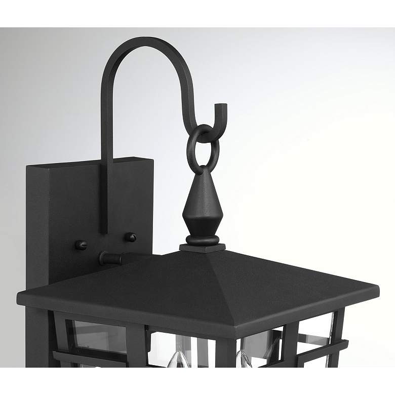 Image 6 The Great Outdoors Fieldstone 3-Light 9-in Sand Black Outdoor Wall Sconce more views