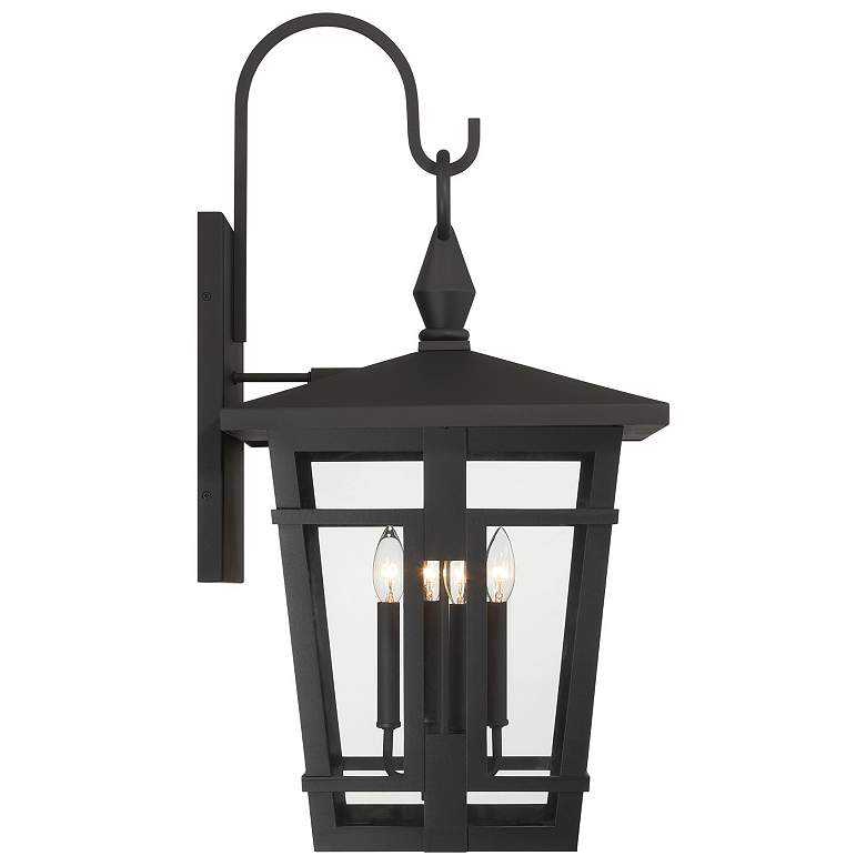 Image 3 The Great Outdoors Fieldstone 4-Light 16.25-in Black Outdoor Wall Sconce more views