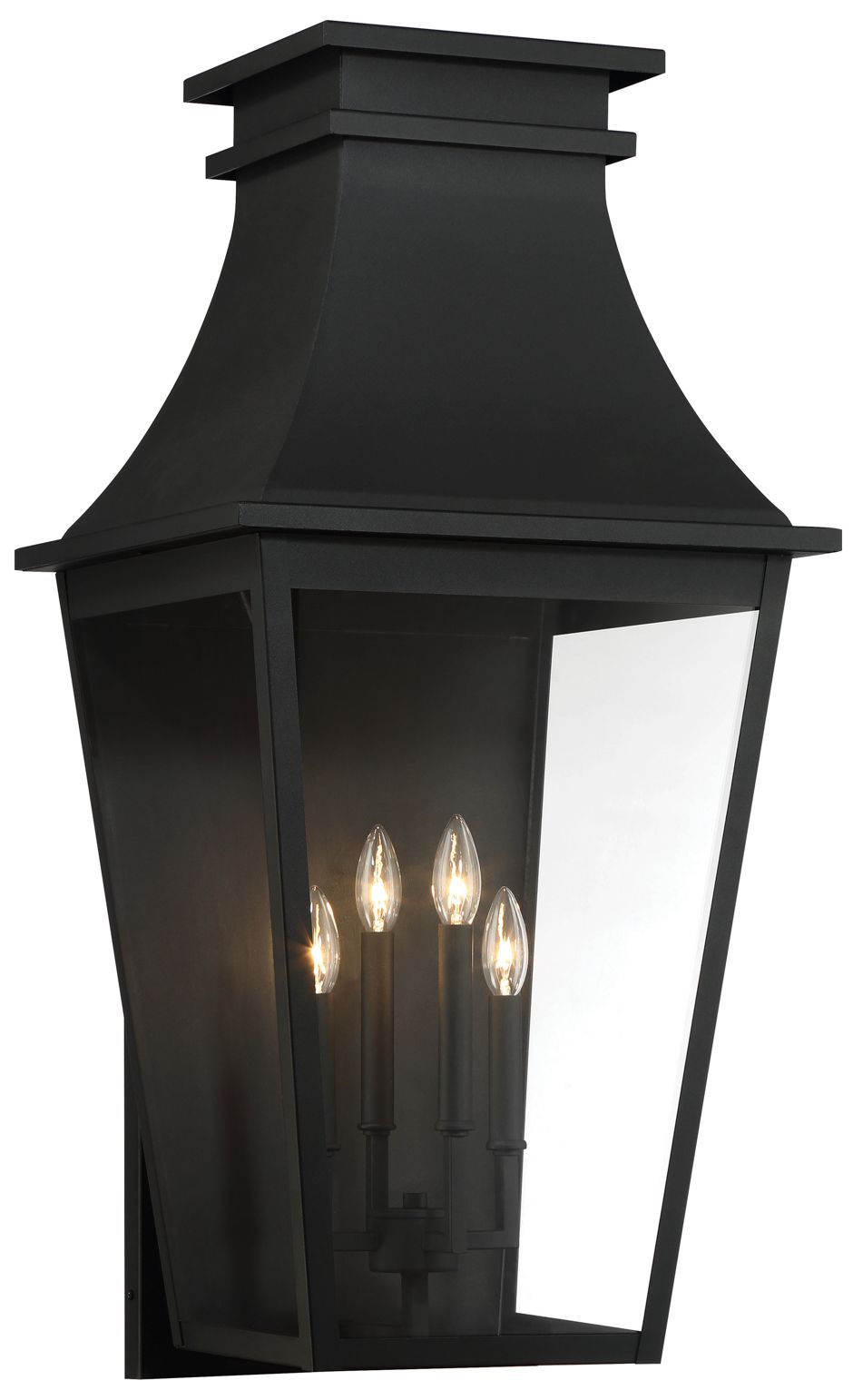 The Great Outdoors Gloucester 4-Light Sand Black Outdoor Wall Mount