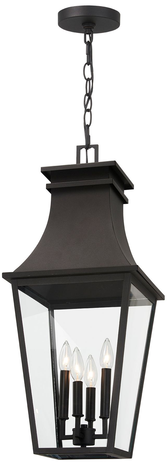 The Great Outdoors Gloucester 4-Light Sand Coal Outdoor Chain Hung