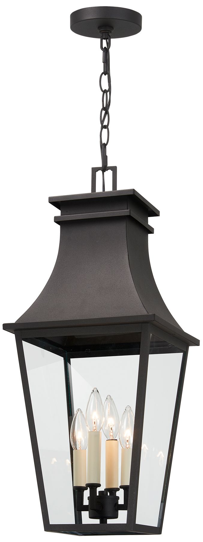 The Great Outdoors Gloucester 4-Light Sand Coal Outdoor Hanging Lantern