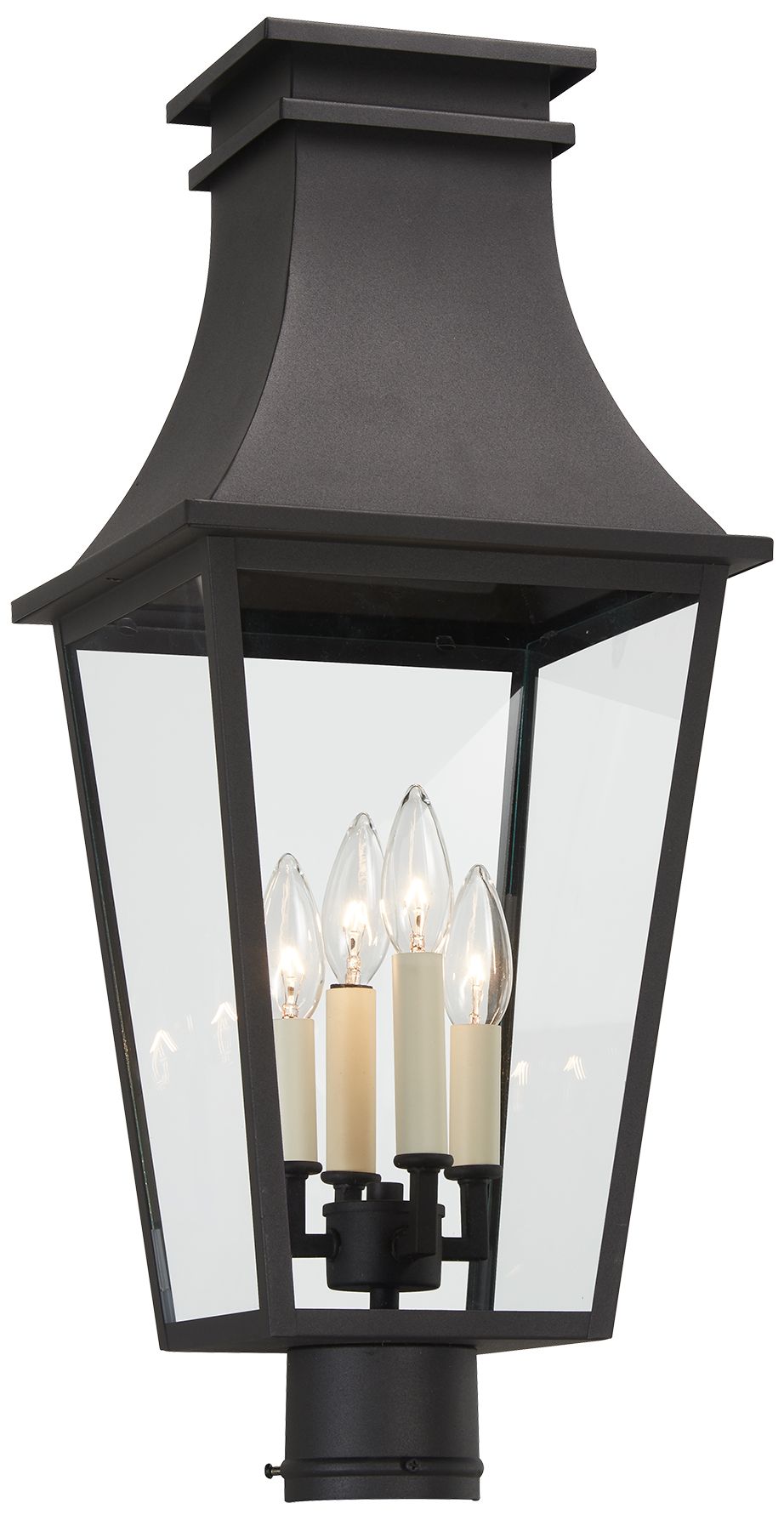 The Great Outdoors Gloucester 4-Light Sand Coal Outdoor Post Mount