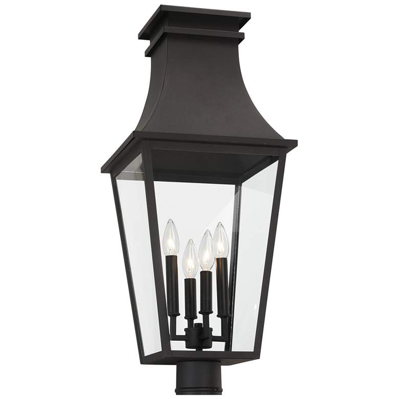 Image 1 The Great Outdoors Gloucester 4-Light Sand Coal Outdoor Post Mount