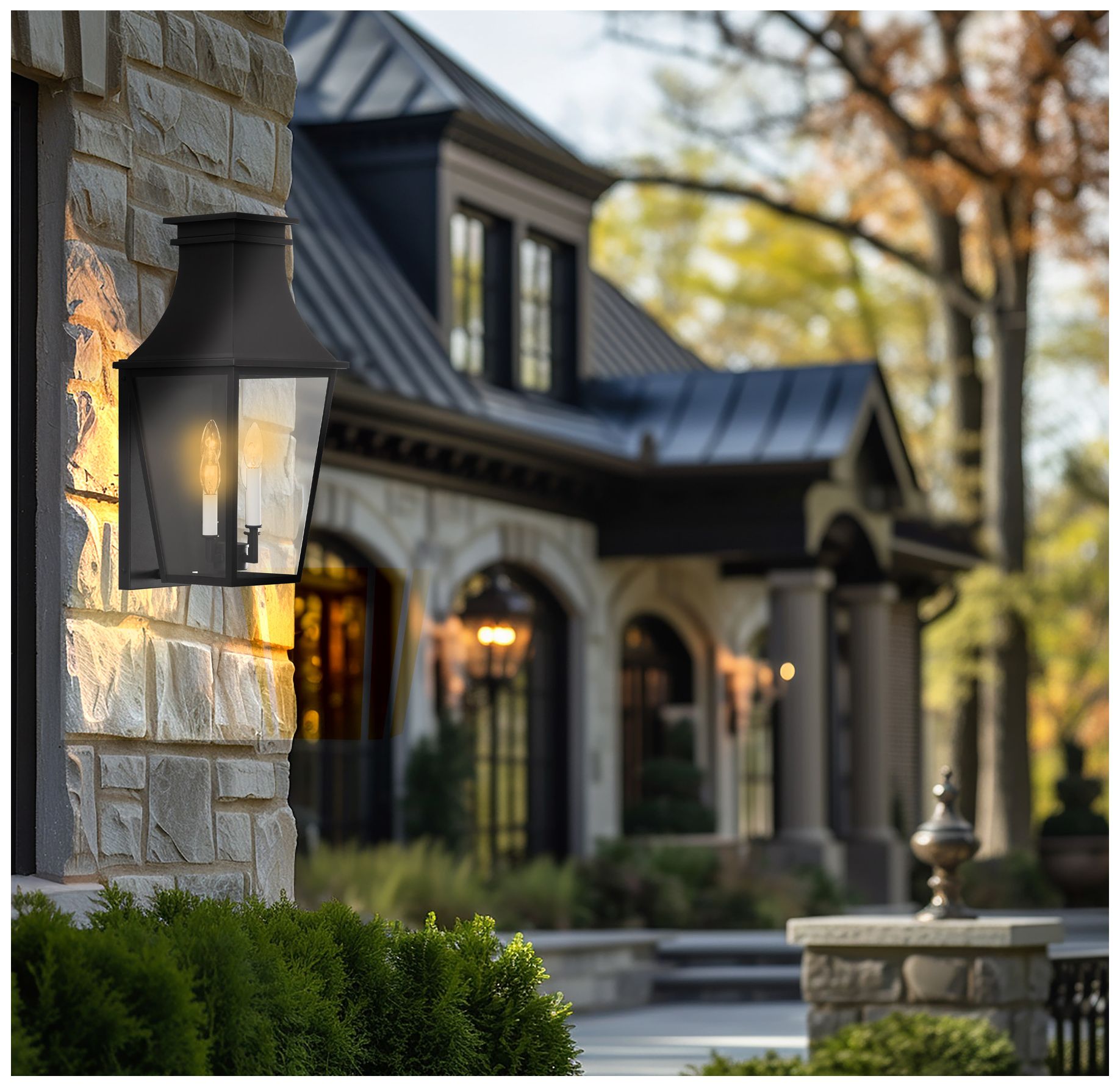 Image 4 The Great Outdoors Gloucester 4-Light Sand Coal Outdoor Wall Mount more views