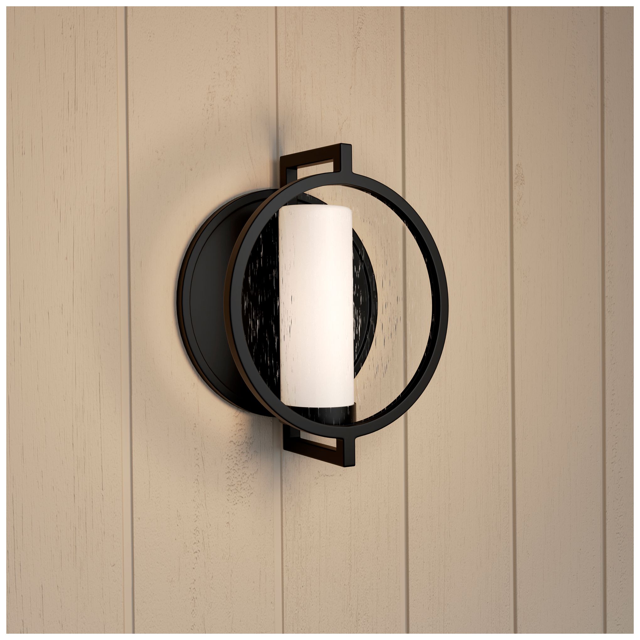 Image 2 The Great Outdoors Halin 1-Light 11.5-in Coal Black Outdoor Wall Sconce more views
