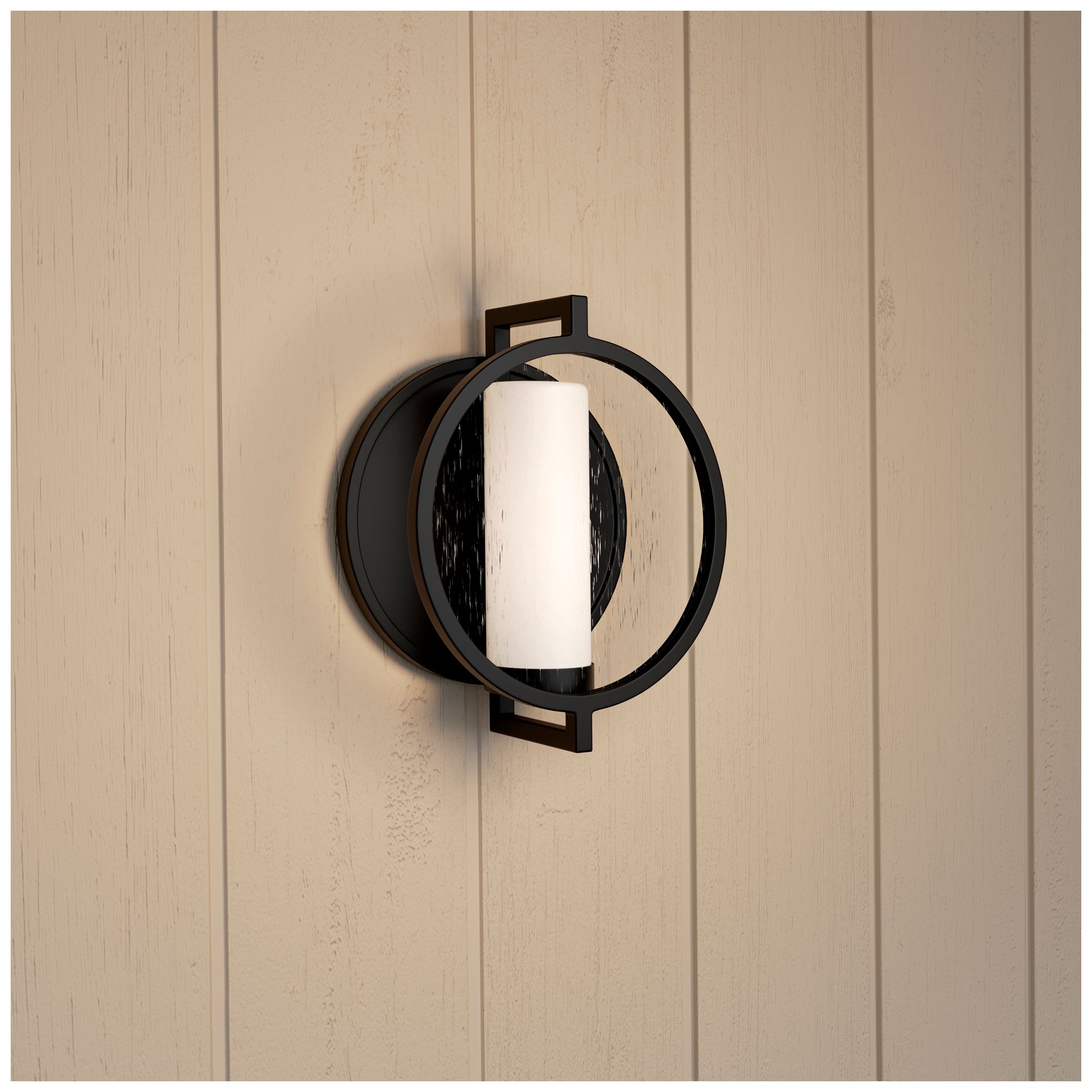Image 2 The Great Outdoors Halin 1-Light 9-in Coal Black Outdoor Wall Sconce more views