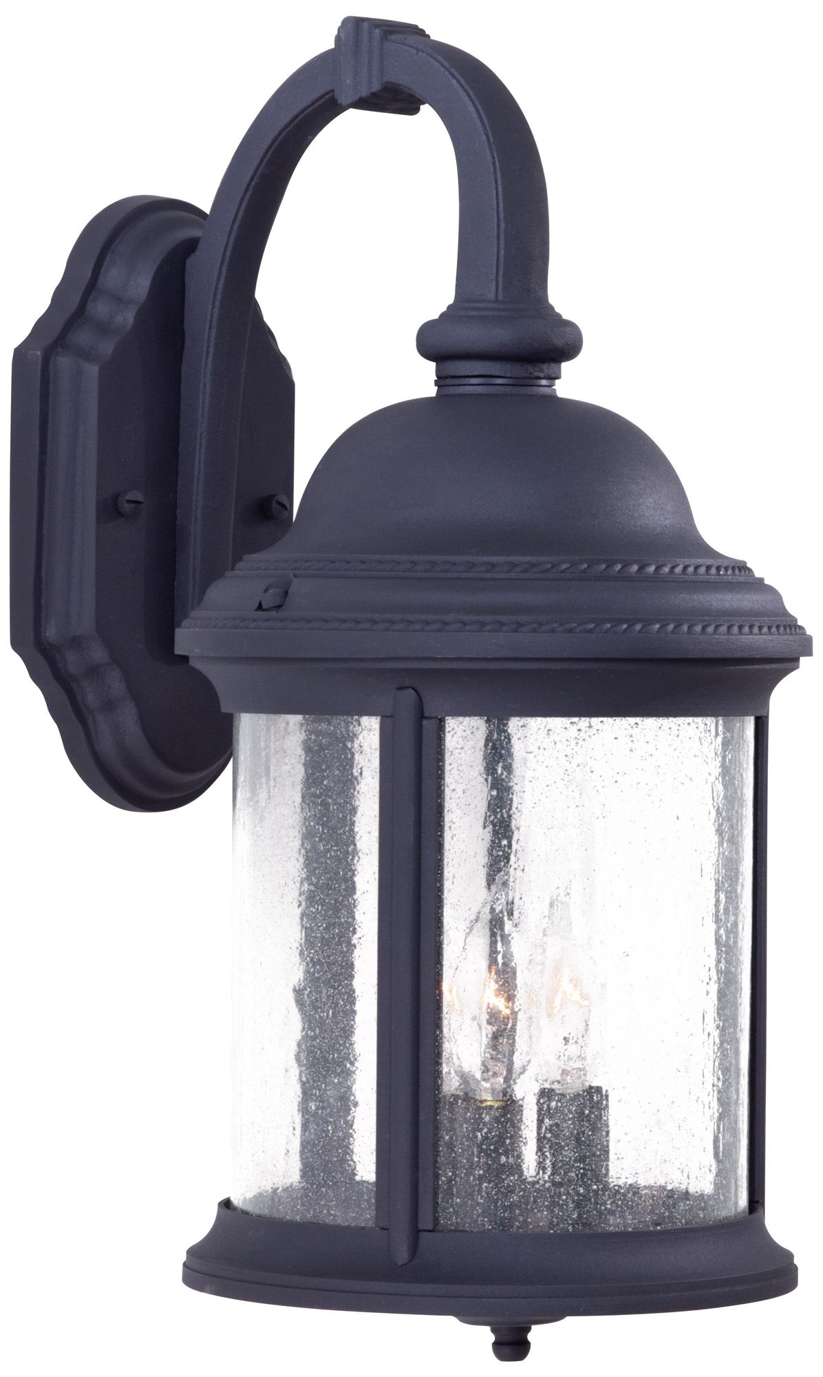 Image 3 The Great Outdoors Hancock 3-Light Black Outdoor Post Mount Lantern