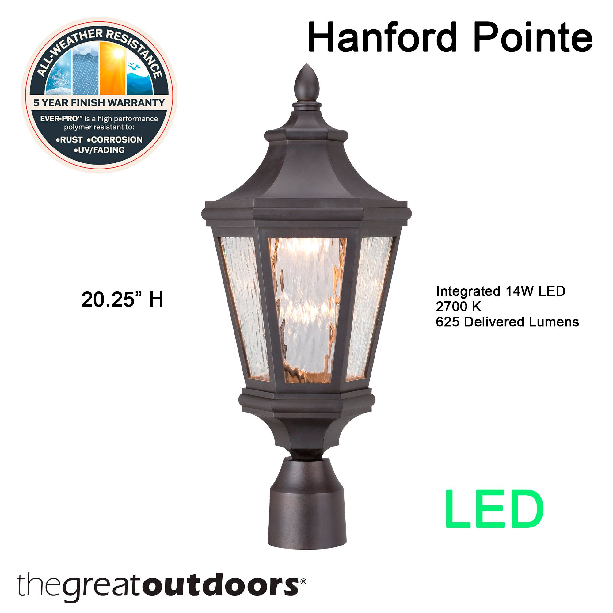 Image 5 The Great Outdoors Hanford Pointe LED Oil Rubbed Bronze Outdoor Post Mount more views