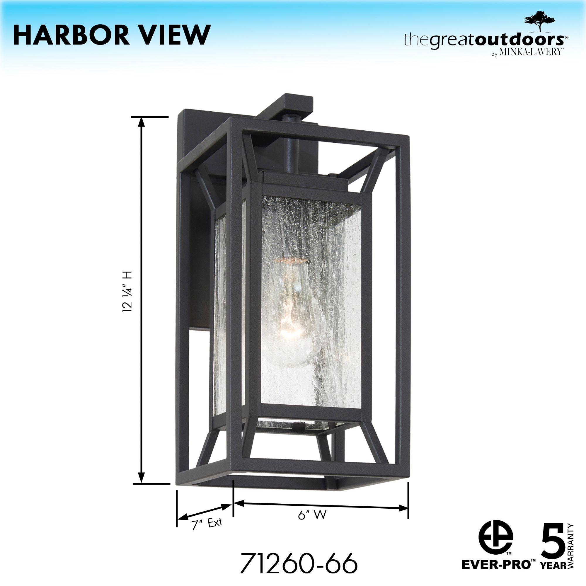 Image 5 The Great Outdoors Harbor View 1-Light Sand Coal Outdoor Wall Mount more views