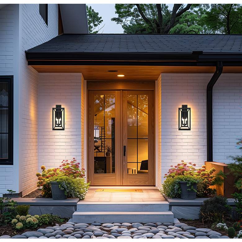 Image 6 The Great Outdoors Harbor View 2-Light 9.5-in Black Outdoor Wall Sconce more views