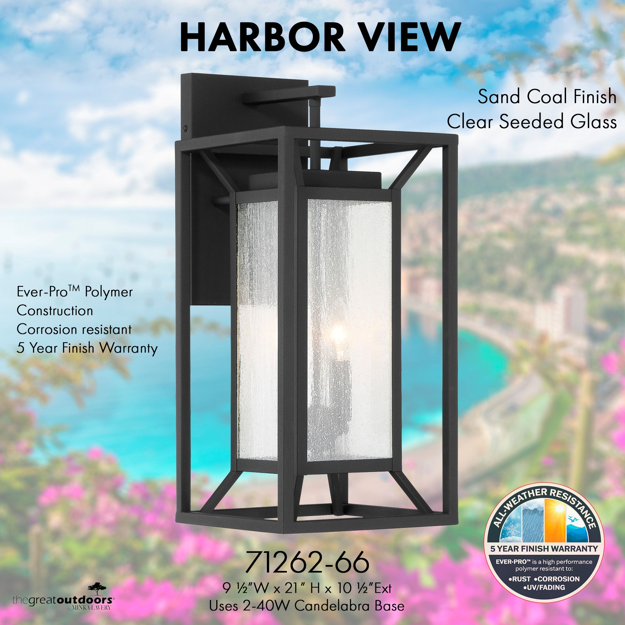 Image 7 The Great Outdoors Harbor View 2-Light Coal Outdoor Wall Mount more views