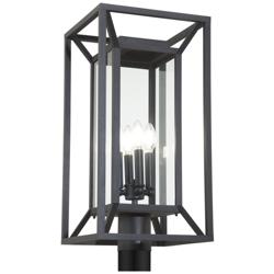 The Great Outdoors Harbor View 4-Light 11.5-in Black Outdoor Post Lantern
