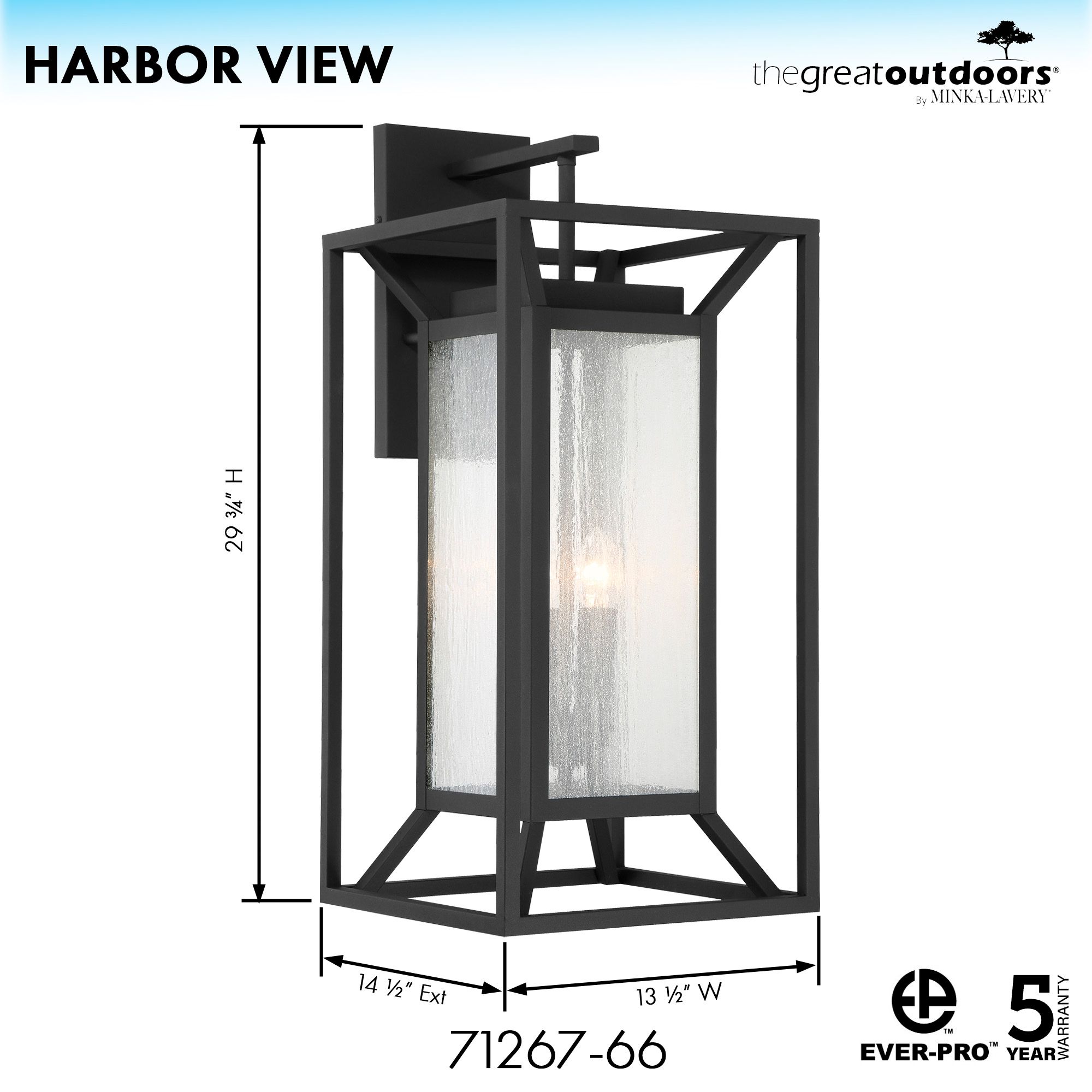 Image 7 The Great Outdoors Harbor View 4-Light Coal Outdoor Wall Mount more views