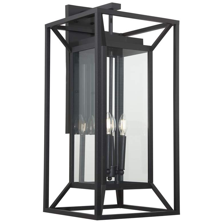 Image 1 The Great Outdoors Harbor View 4-Light Sand Black Outdoor Wall Sconce
