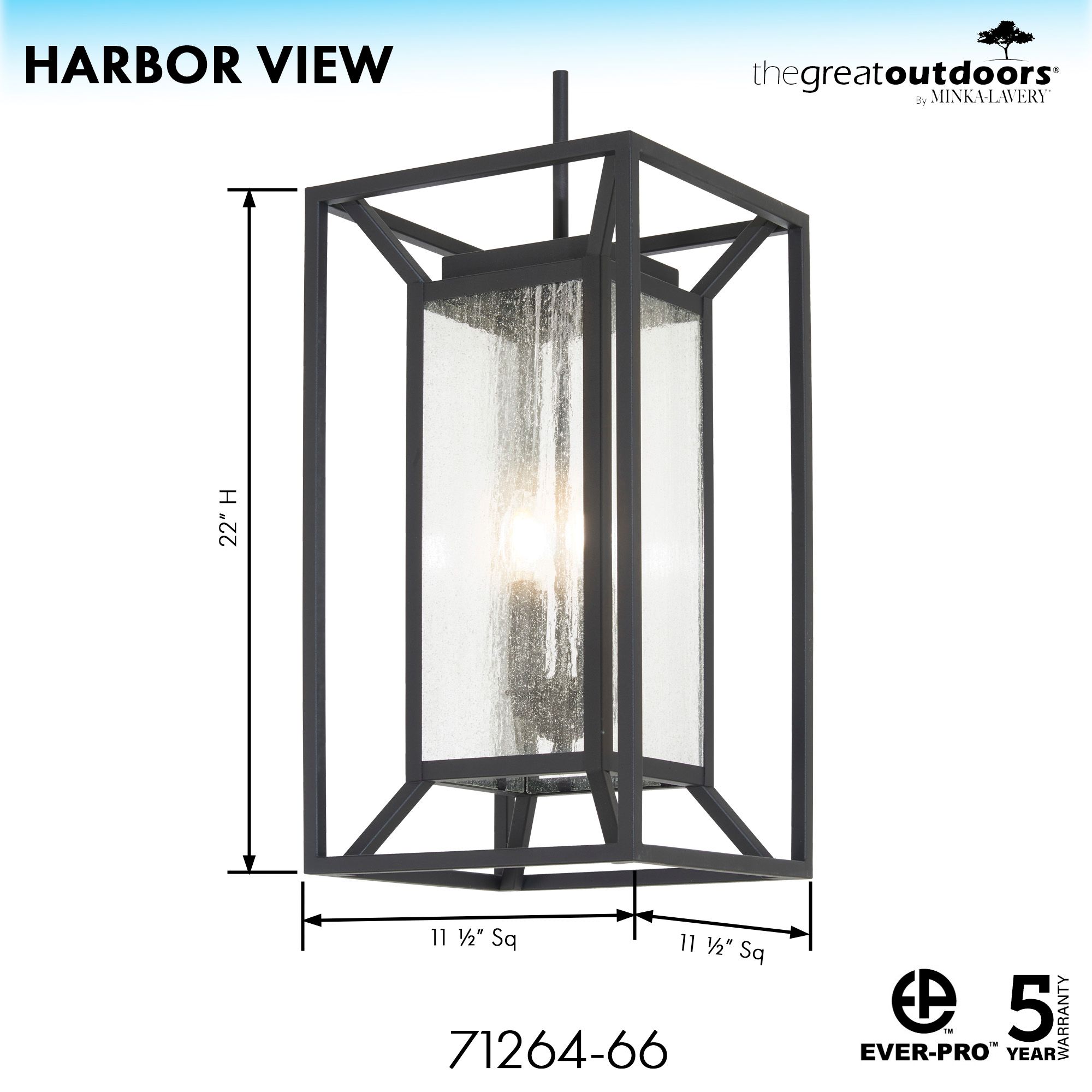 Image 5 The Great Outdoors Harbor View 4-Light Sand Coal Outdoor Hanging Lantern more views