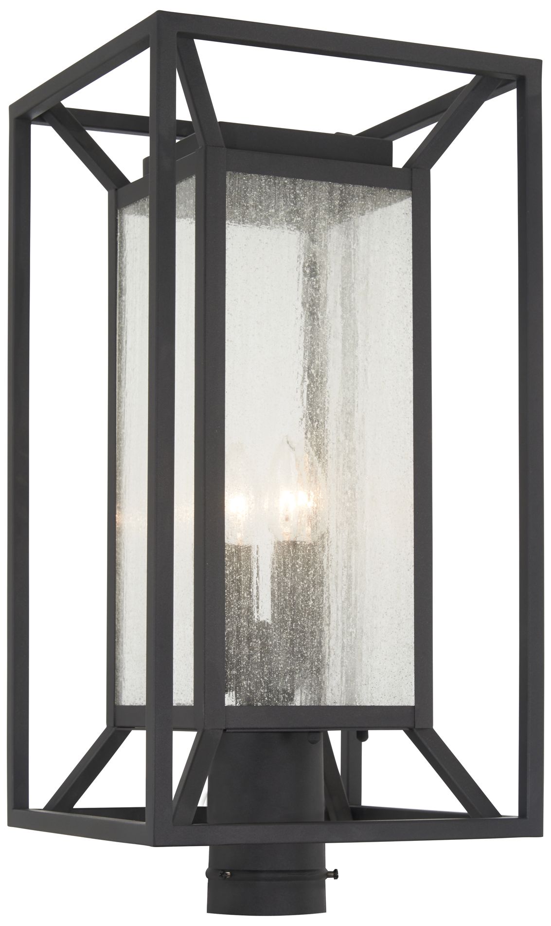 The Great Outdoors Harbor View 4-Light Sand Coal Outdoor Post Mount